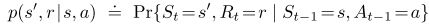 p defines the dynamics of the MDP