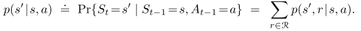 State transition probabilities